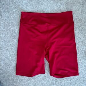 girlfriend collective red float bike shorts xxl